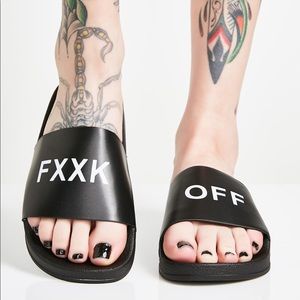 Black Fxxk Off Slides